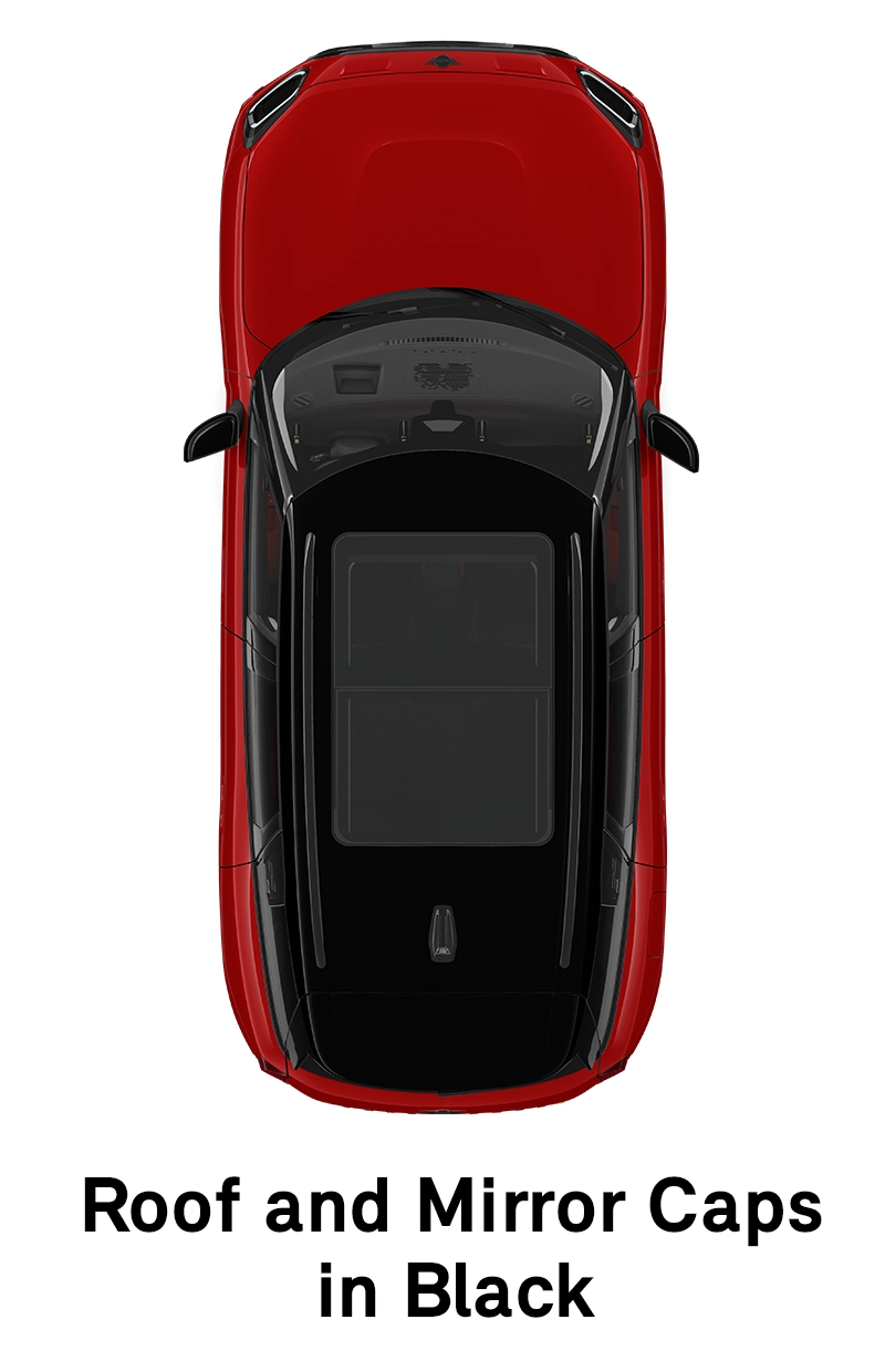 MINI Roof: Roof and Mirror Caps in Black
