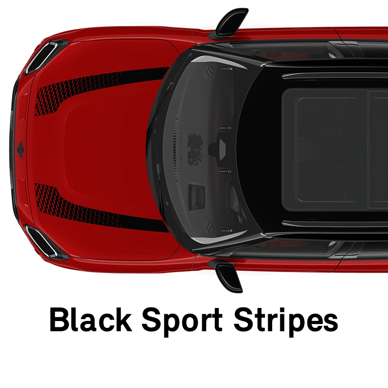 MINI Bonnet Stripes: Black Sport Stripes